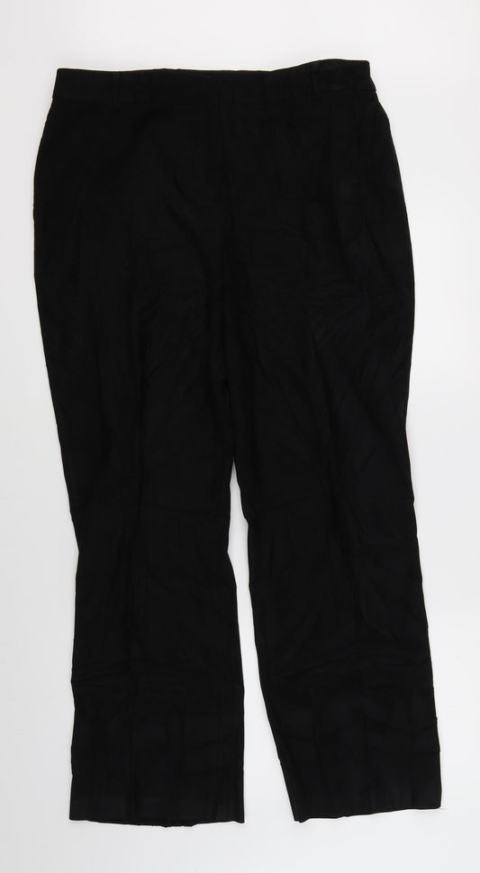 Womens UK Size 16 Preworn Regular Fit  Black Trousers