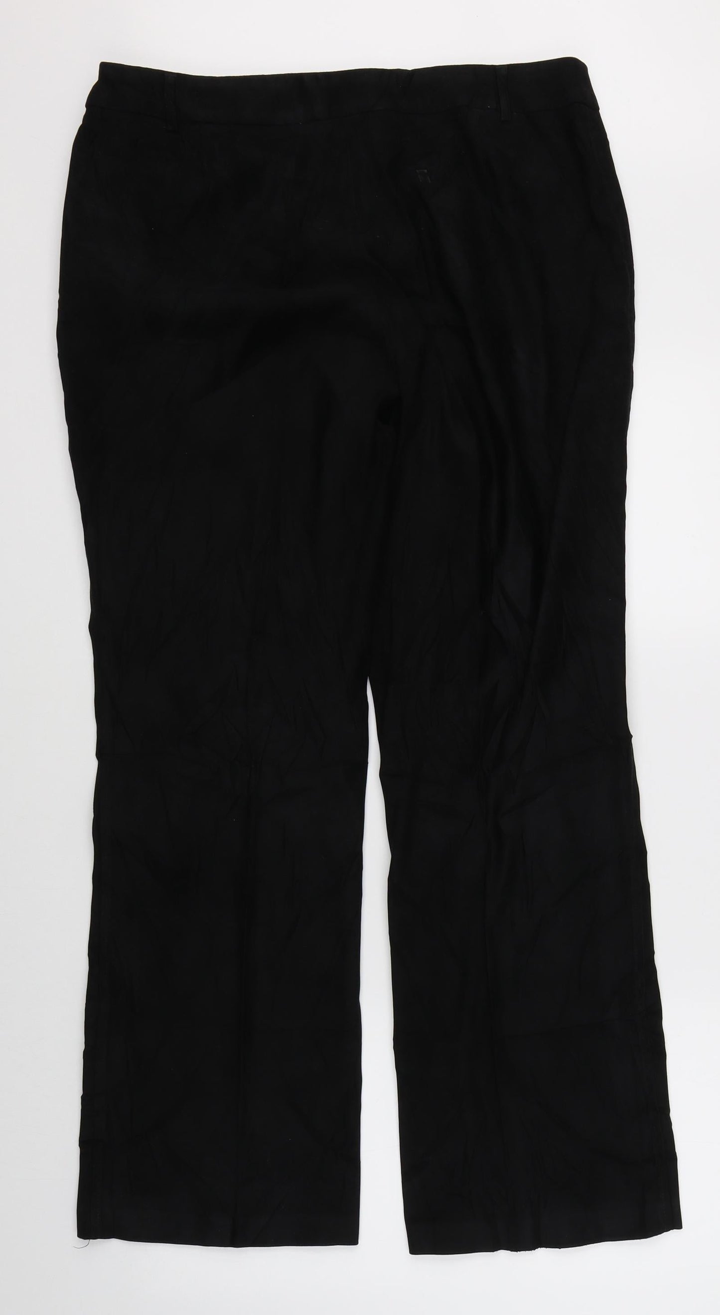 Womens UK Size 16 Preworn Regular Fit  Black Trousers
