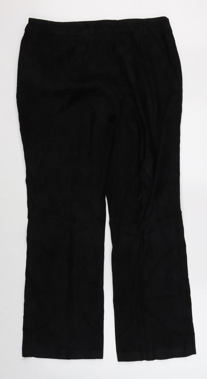 Womens UK Size 16 Preworn Regular Fit  Black Trousers