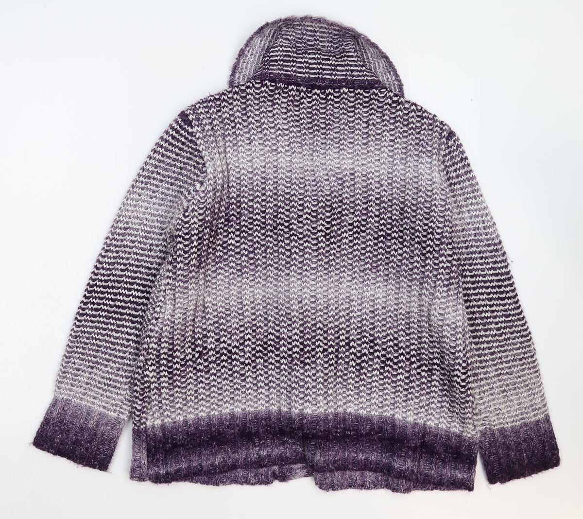 Aimee Womens Purple  Knit Jacket Coatigan Size L
