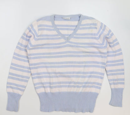 Additional front view of C&A women’s multicoloured striped knit jumper, size L