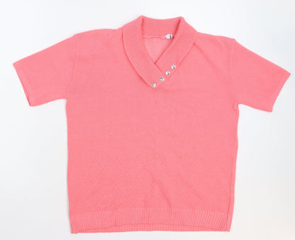 Preworn Womens Pink  Knit Pullover Jumper Size L