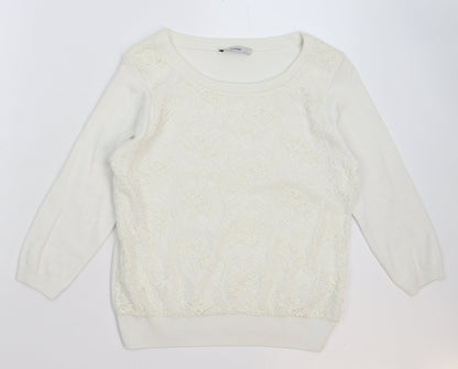 George Womens White  Knit Pullover Jumper Size 8