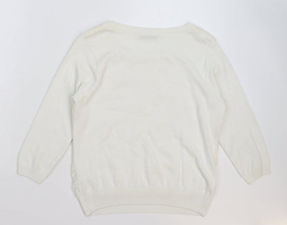 George Womens White  Knit Pullover Jumper Size 8