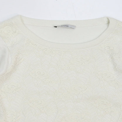 George Womens White  Knit Pullover Jumper Size 8