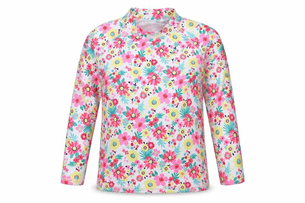 Front view of Tu girls’ white floral basic t-shirt, size 12, years