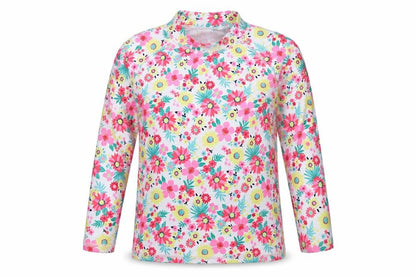 Front view of Tu girls’ white floral basic t-shirt, size 12, years
