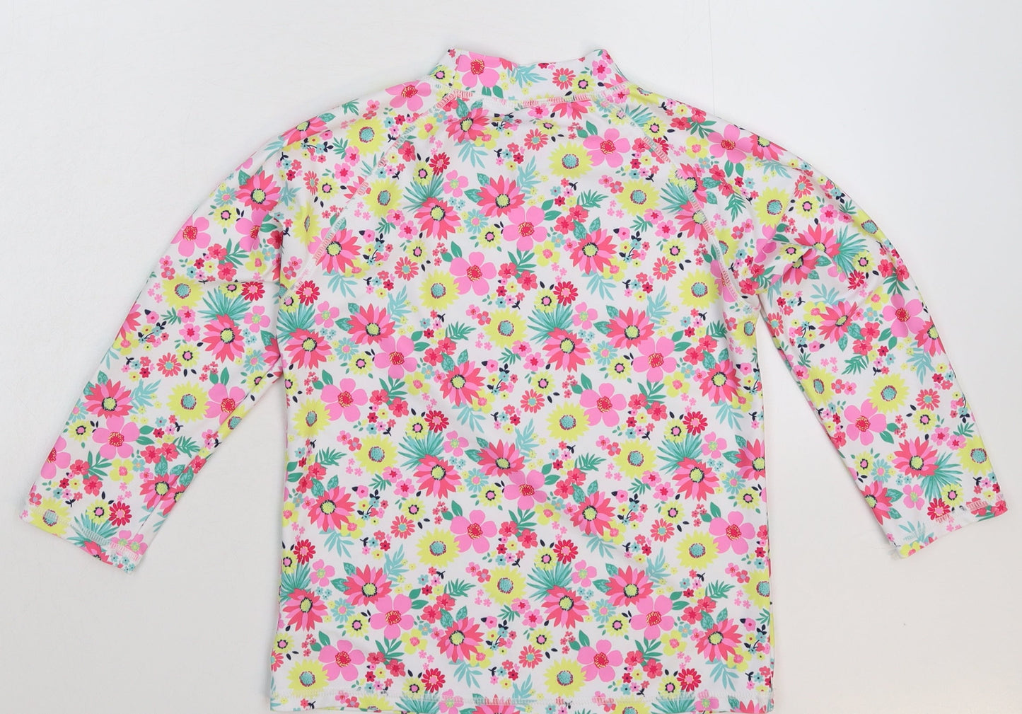 TU Girls White Floral  Basic T-Shirt Size 12 Years