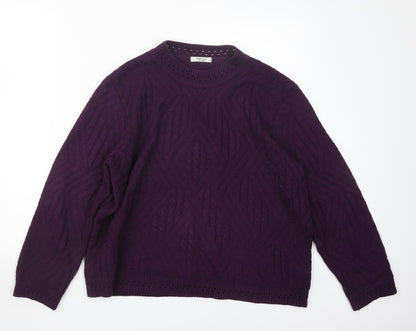 Womens UK Size 14 Berkertex Purple Pullover Jumper