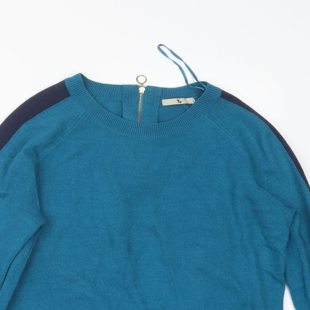 TU Womens Blue  Knit Pullover Jumper Size 8