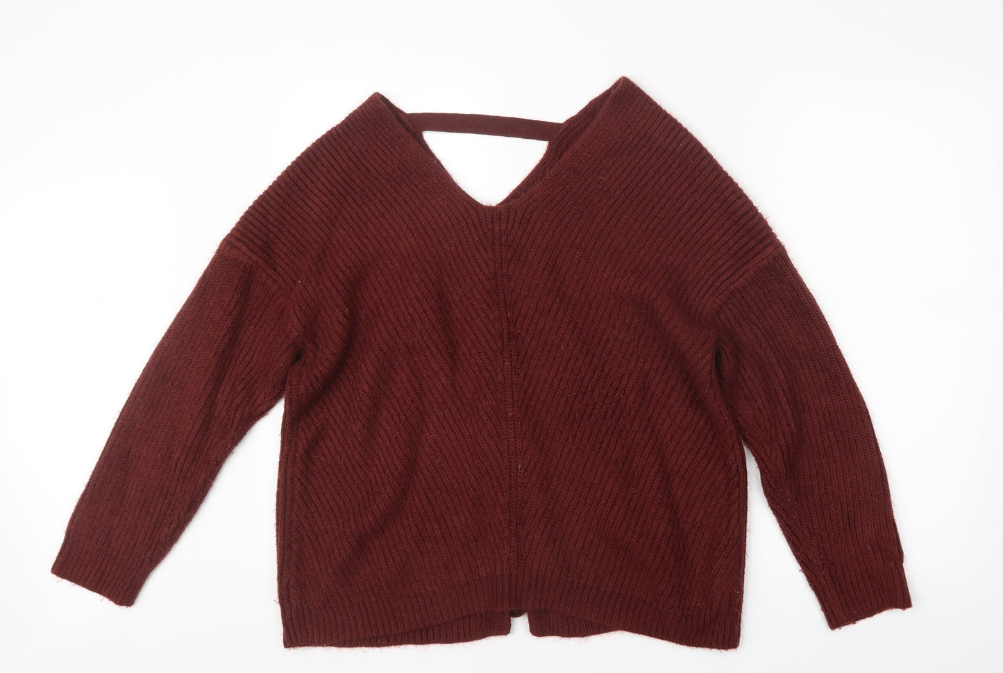 Womens UK Size M New Look Red Pullover Jumper