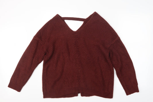 Womens UK Size M New Look Red Pullover Jumper