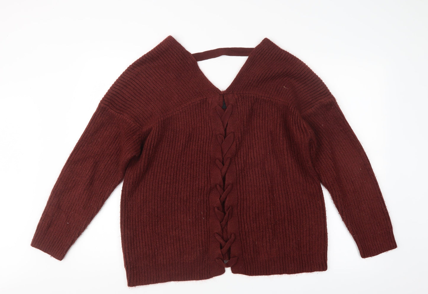 Womens UK Size M New Look Red Pullover Jumper