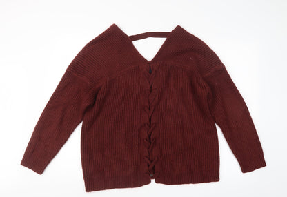 Womens UK Size M New Look Red Pullover Jumper