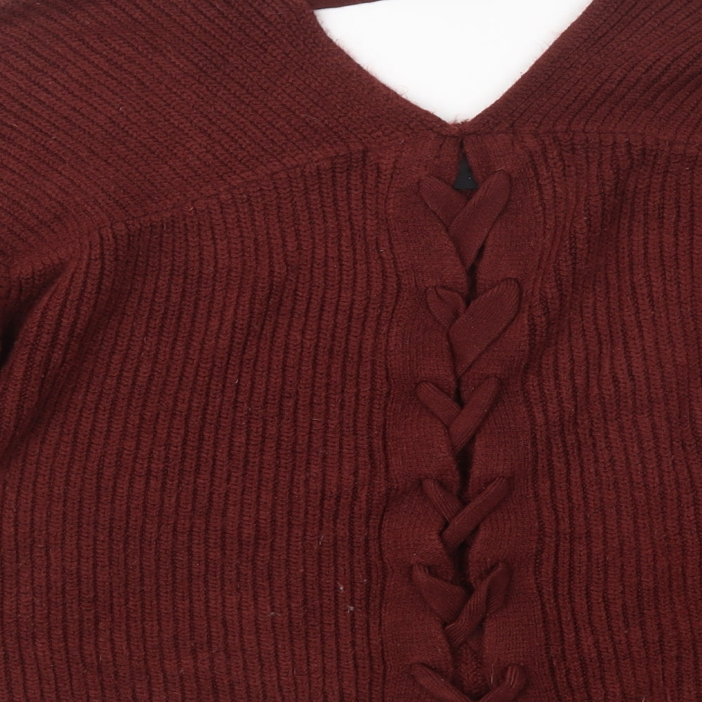 Womens UK Size M New Look Red Pullover Jumper