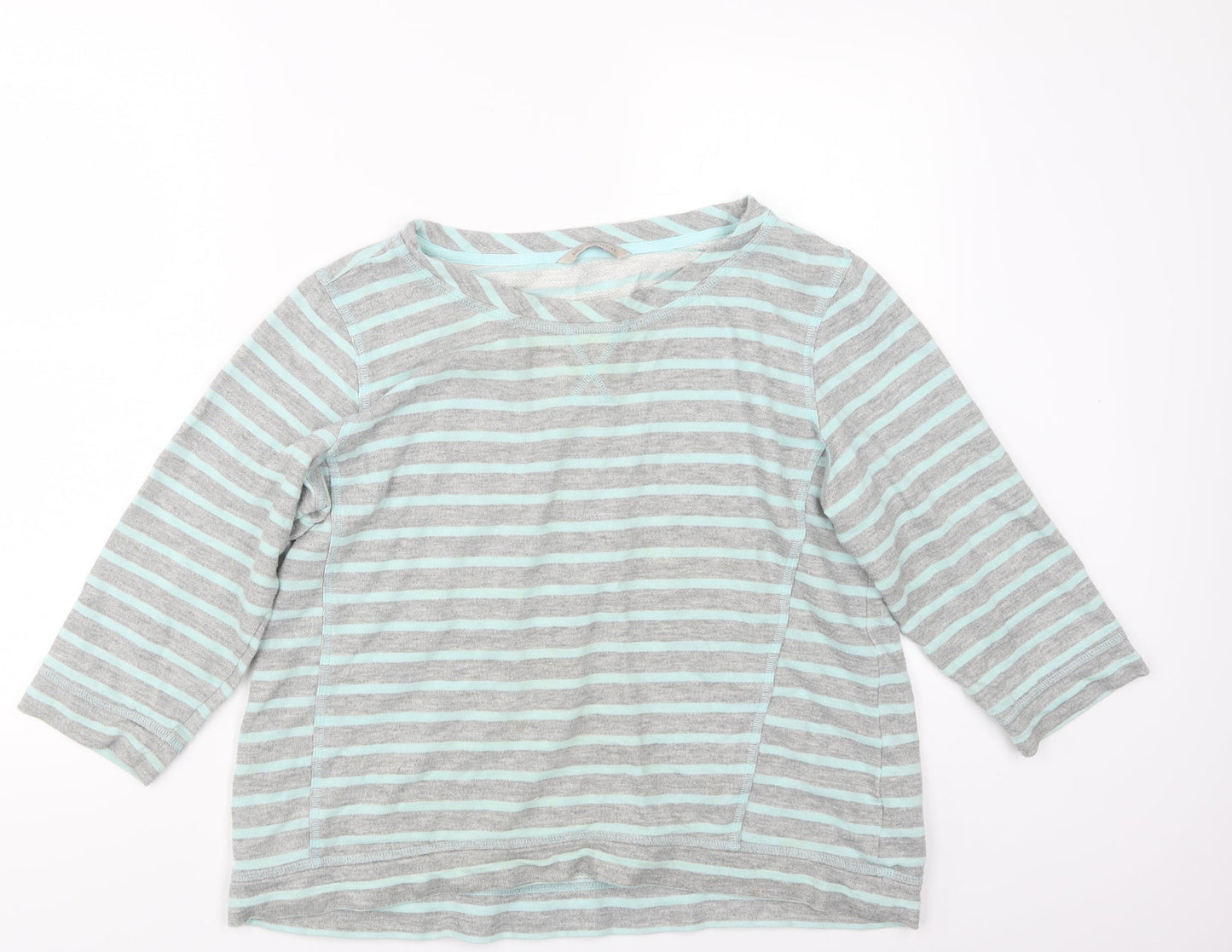 Marks and Spencer Womens Grey Striped  Pullover Jumper Size 16
