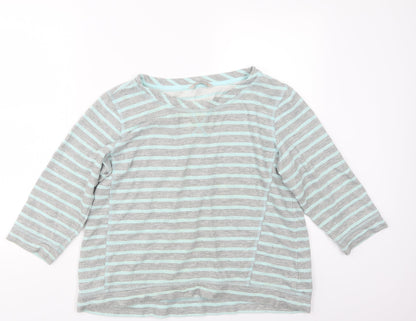 Marks and Spencer Womens Grey Striped  Pullover Jumper Size 16
