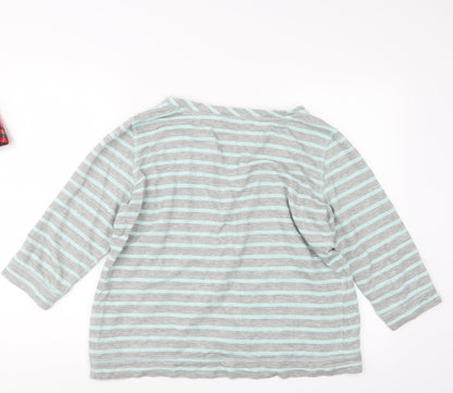 Marks and Spencer Womens Grey Striped  Pullover Jumper Size 16