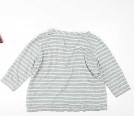 Marks and Spencer Womens Grey Striped  Pullover Jumper Size 16