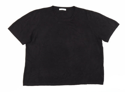 Womens UK Size 18 Classic Black Basic T-Shirt