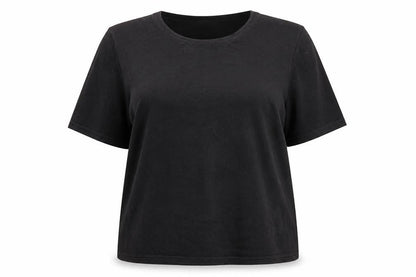 Womens UK Size 18 Classic Black Basic T-Shirt