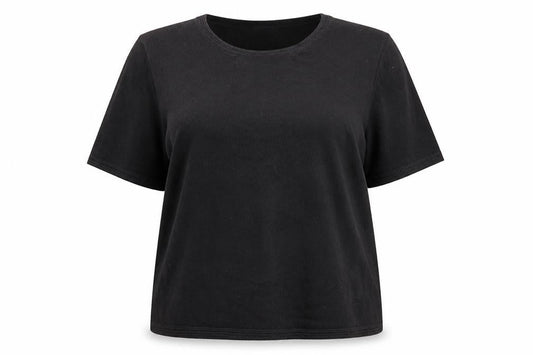 Womens UK Size 18 Classic Black Basic T-Shirt