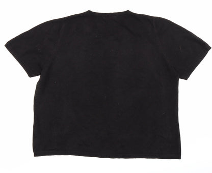 Womens UK Size 18 Classic Black Basic T-Shirt
