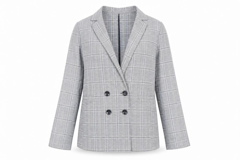 Primark Womens Grey Check  Jacket Blazer Size 8