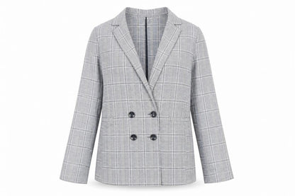 Primark Womens Grey Check  Jacket Blazer Size 8