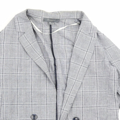Primark Womens Grey Check  Jacket Blazer Size 8