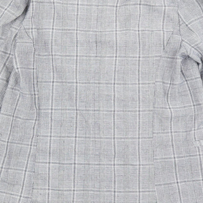 Primark Womens Grey Check  Jacket Blazer Size 8