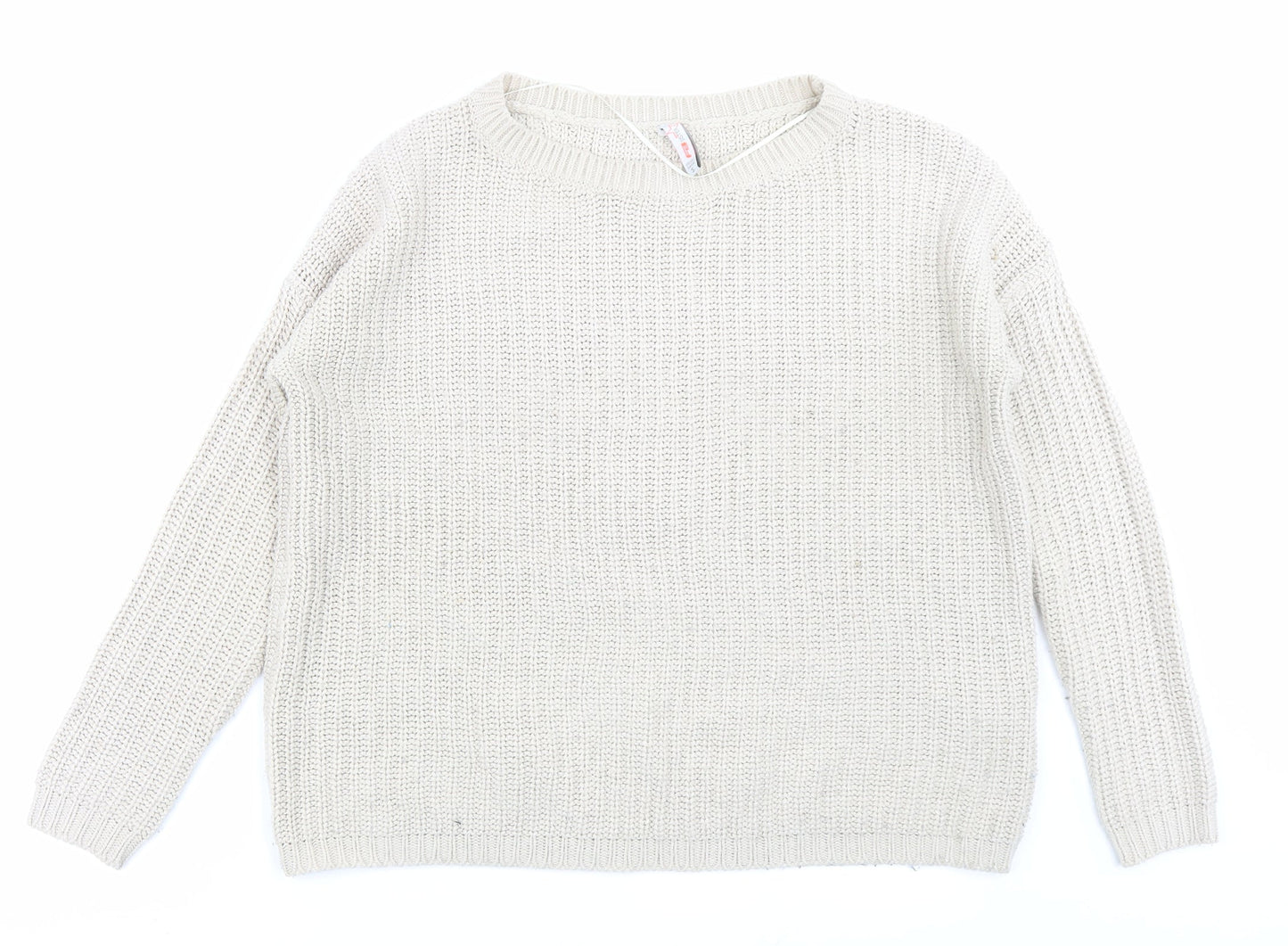 Womens UK Size S FB sister Beige Pullover Jumper
