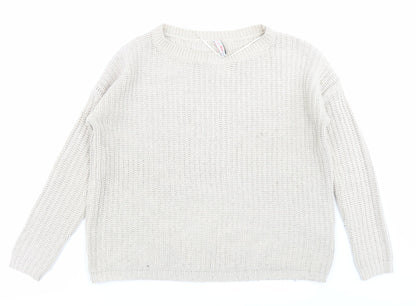 Womens UK Size S FB sister Beige Pullover Jumper