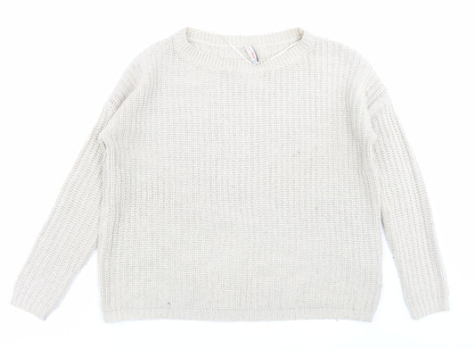 Womens UK Size S FB sister Beige Pullover Jumper