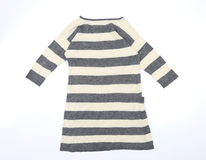I Love H81 Womens Beige Striped  Jumper Dress  Size L