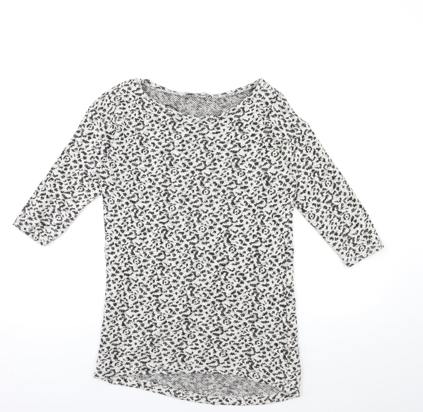 George Womens Beige Animal Print Knit Pullover Jumper Size 8