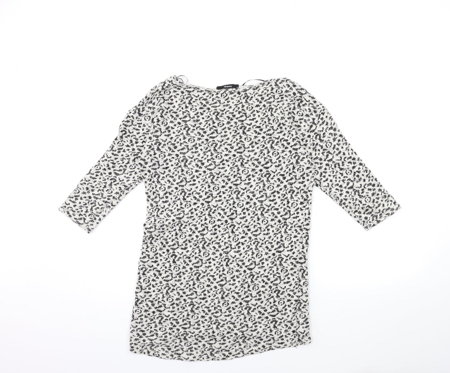 George Womens Beige Animal Print Knit Pullover Jumper Size 8