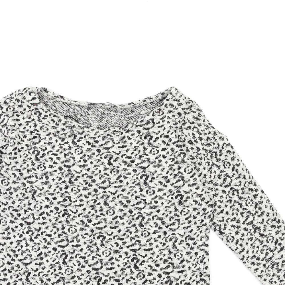 George Womens Beige Animal Print Knit Pullover Jumper Size 8