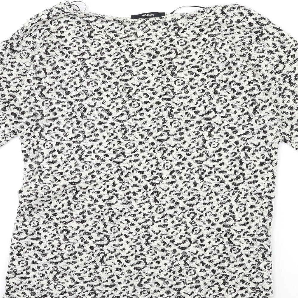 George Womens Beige Animal Print Knit Pullover Jumper Size 8