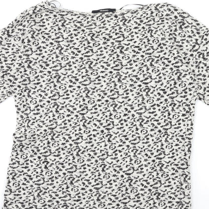 George Womens Beige Animal Print Knit Pullover Jumper Size 8