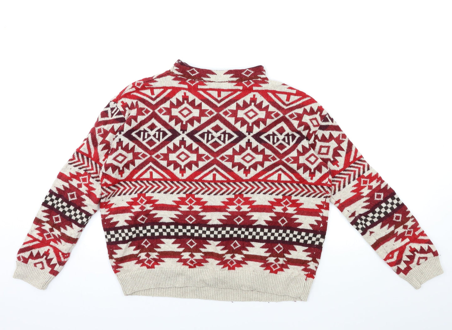 h&m  Womens Red Herringbone  Pullover Jumper Size M