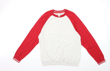 H&M Mens Grey  Knit Pullover Jumper Size L