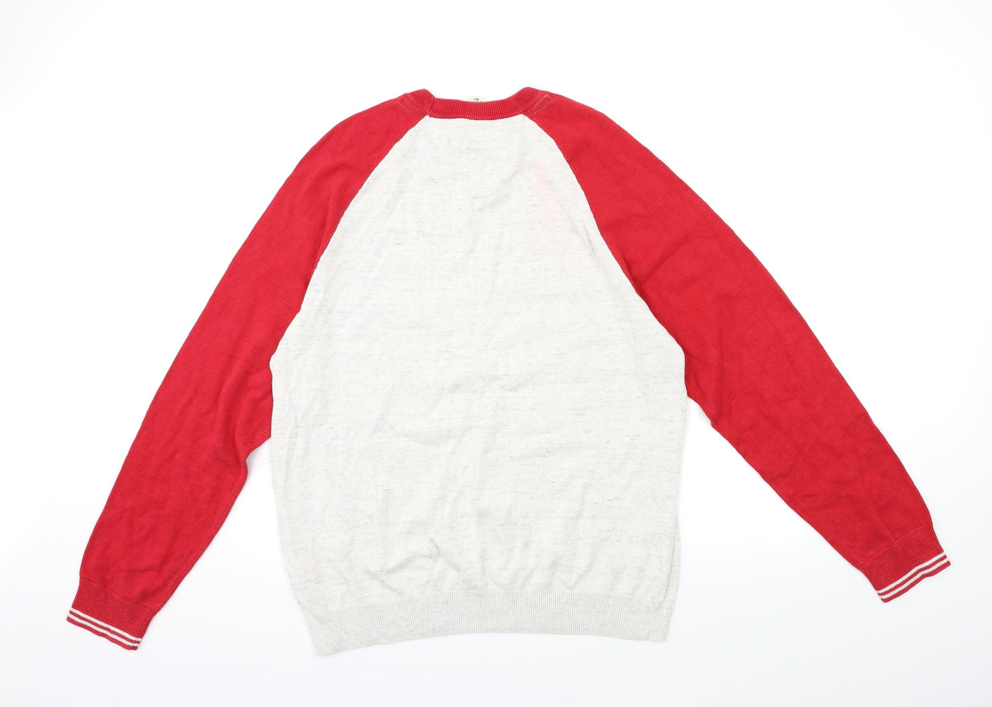 H&M Mens Grey  Knit Pullover Jumper Size L