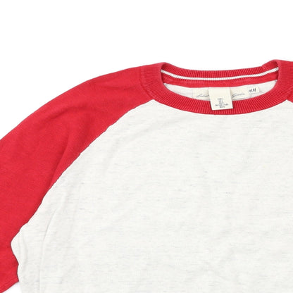 H&M Mens Grey  Knit Pullover Jumper Size L