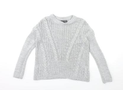 Primark Womens Grey  Knit Pullover Jumper Size 4