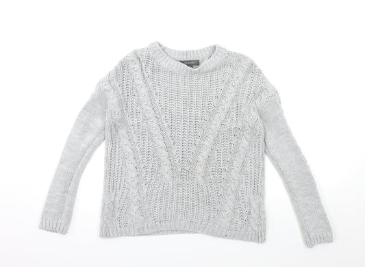 Primark Womens Grey  Knit Pullover Jumper Size 4