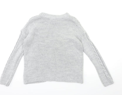 Primark Womens Grey  Knit Pullover Jumper Size 4