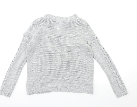 Primark Womens Grey  Knit Pullover Jumper Size 4