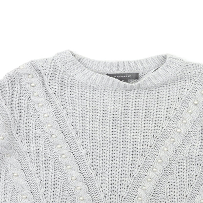 Primark Womens Grey  Knit Pullover Jumper Size 4