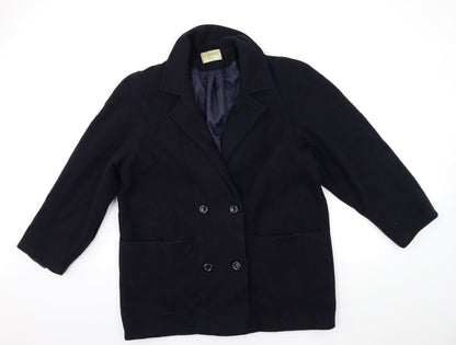 CLASSIC WOMAN Womens Blue   Overcoat Coat Size 16